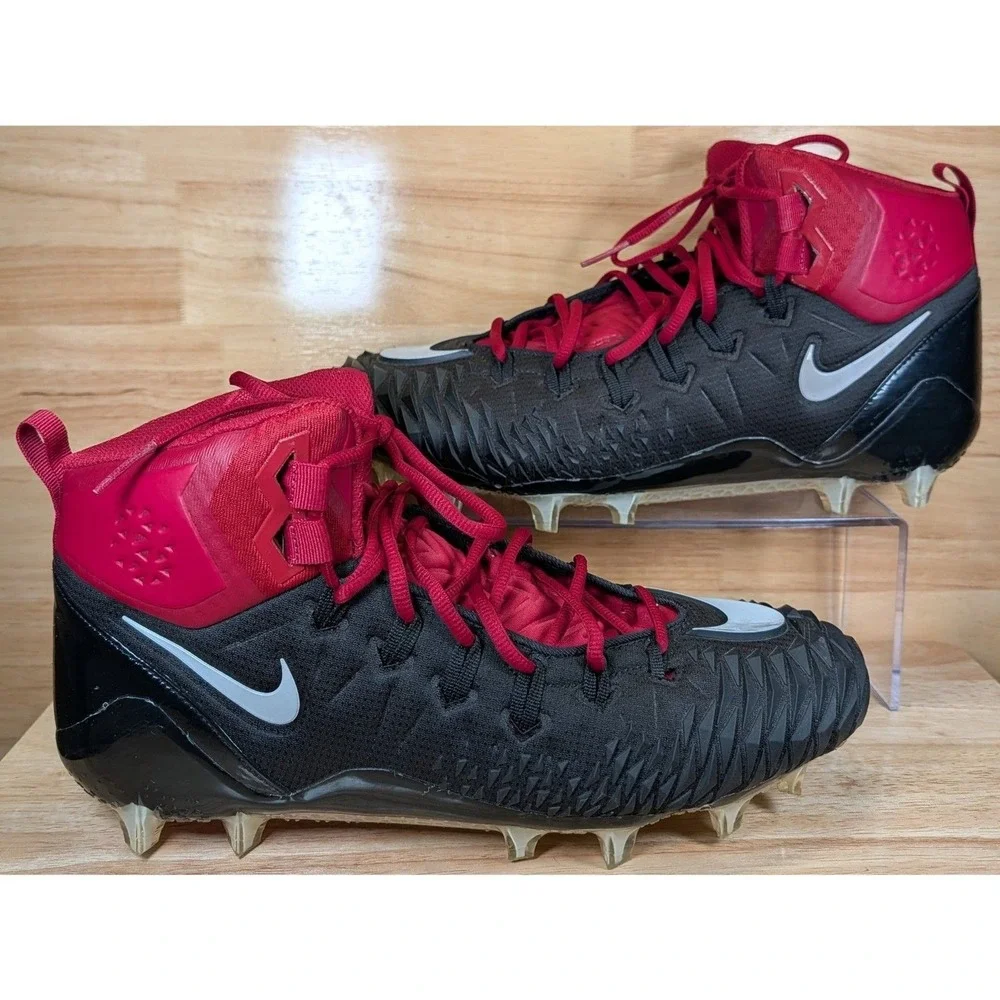 Nike Alpha Menace Elite 2 Football Cleats‎ Black Red Size 14.5 AJ6605-010
